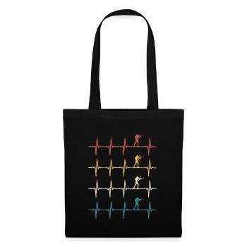 biathlon heartbeat retro biathlete - Tote Bag - black - Front