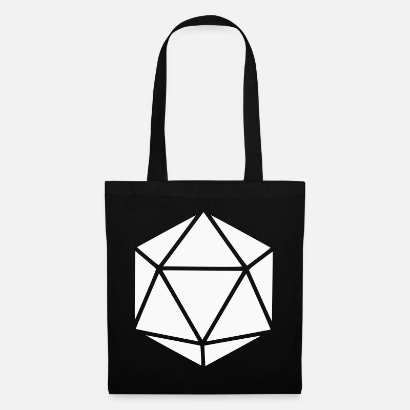 Geometrischer Polyeder Diamant - Stoffbeutel - Schwarz