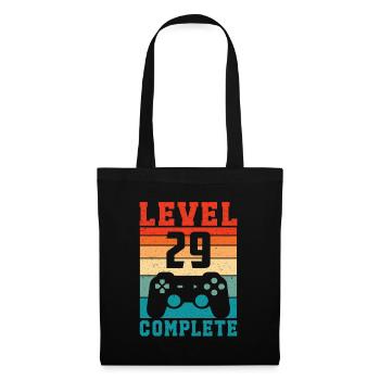 29. Geburtstag Level 29 Complete 29 Jahre Gamer - Stoffbeutel - Schwarz - Vorne