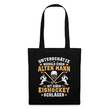 Eishockey alten mann mit einem eishockey schläger - Tote Bag - black - Front