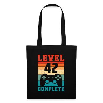 42. Geburtstag Level 42 Complete 42 Jahre Gamer - Stoffbeutel - Schwarz - Vorne