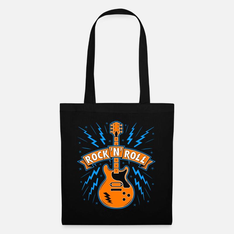 Striscione Rock'N'Roll con chitarra - Borsa di stoffa - nero