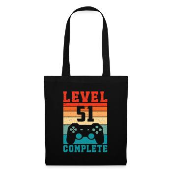 51. Geburtstag Level 51 Complete 51 Jahre Gamer - Stoffbeutel - Schwarz - Vorne
