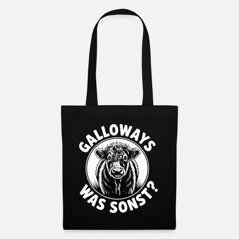 Galloway Kuh Kreisgrafik - Stoffbeutel - Schwarz