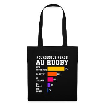 Pourquoi Je Perds Au rugby  - Sac en tissu - noir - Devant