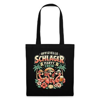 Schlager Party Crew Flamingo Offiziell - Stoffbeutel - Schwarz - Vorne