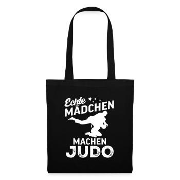 echte maedchen machen judo  - Stoffbeutel - Schwarz - Vorne