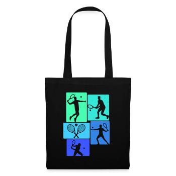 Joueur de tennis rétro - Sac en tissu - noir - Devant