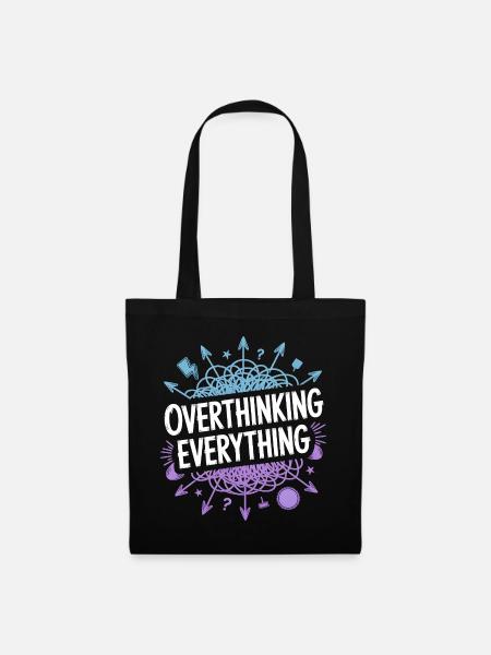 Overthinking Everything ADHS Chaos - Stoffbeutel - Schwarz