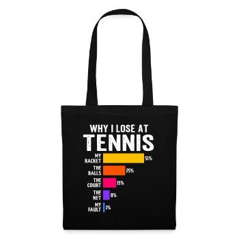 why i lose at tennis - Tote Bag - black - Front