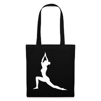 Posture de yoga Silhouette Équilibre de la force - Sac en tissu - noir - Devant