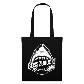 Beiß Zurück Hai Graphic - Stoffbeutel - Schwarz - Vorne
