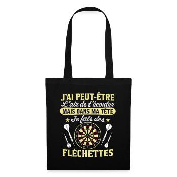  joue aux fléchettes - Sac en tissu - noir - Devant