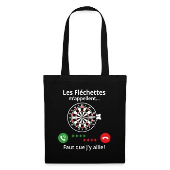 Les fléchettes m'appellent faut que j'y aille - Sac en tissu - noir - Devant