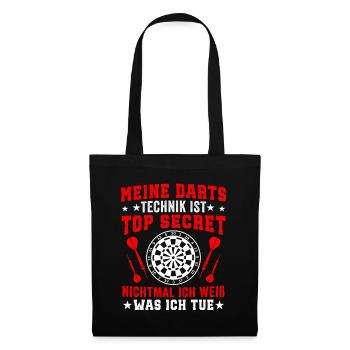 Meine Darts Technik Design für Dartspieler - Stoffbeutel - Schwarz - Vorne