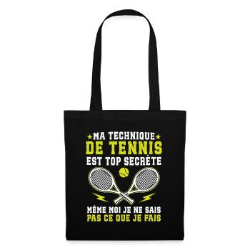 Ma Technique De Tennis Pour Joueur De Tennis - Sac en tissu - noir - Devant