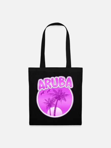 Aruba als Strand - Stoffbeutel - Schwarz