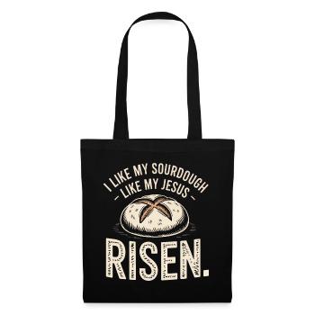 Sourdough Jesus Risen Bread Tee - Tote Bag - black - Front