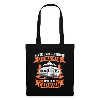 never underestimate an old man with a caravan - Tote Bag - black - Front