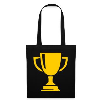 Pokal Sieg Geschenk Sportler - Stoffbeutel - Schwarz - Vorne