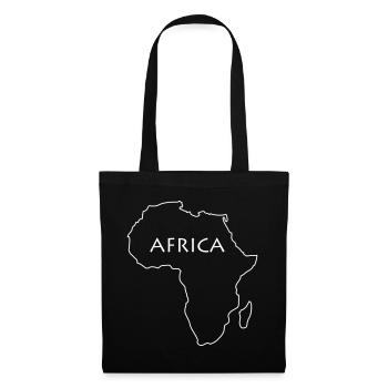 Africa Line Map in Black and White - Tote Bag - black - Front