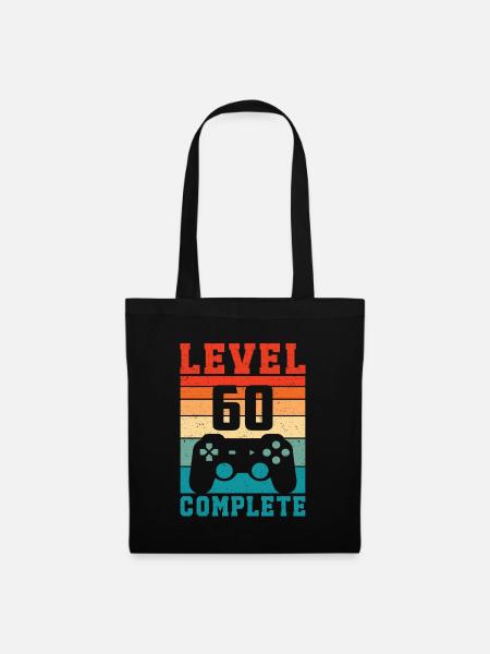 60. Geburtstag Level 60 Complete 60 Jahre Gamer - Stoffbeutel - Schwarz