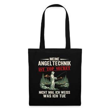 meine angeltechnικ ist top secret  - Angeln Angler - Stoffbeutel - Schwarz - Vorne