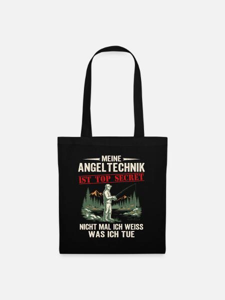 meine angeltechnικ ist top secret  - Angeln Angler - Stoffbeutel - Schwarz