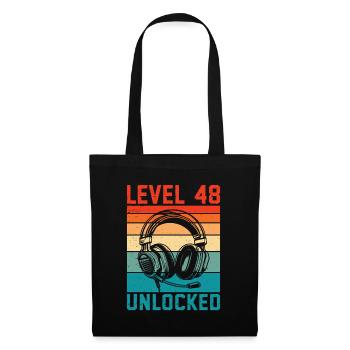 48. Geburtstag Level 48 unlocked - Stoffbeutel - Schwarz - Vorne