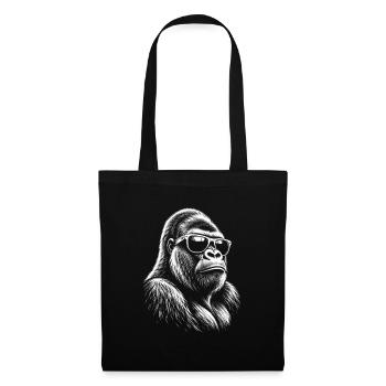 Gorilla mit Sonnenbrille - Stoffbeutel - Schwarz - Vorne