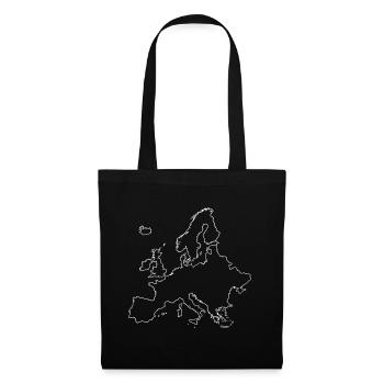 Europäische Linienkarte - Stoffbeutel - Schwarz - Vorne