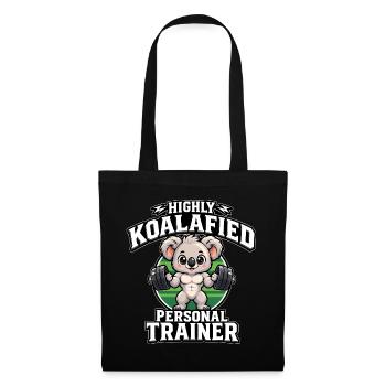 Niedlicher Koala-Fitnesstrainer Fitnesstrainer Kunst - Stoffbeutel - Schwarz - Vorne