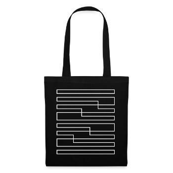 Geometrie der linearen Linien - Stoffbeutel - Schwarz - Vorne