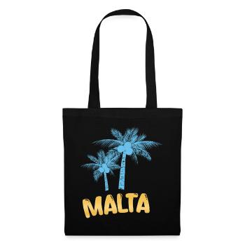 Geschenk für Malta - Stoffbeutel - Schwarz - Vorne