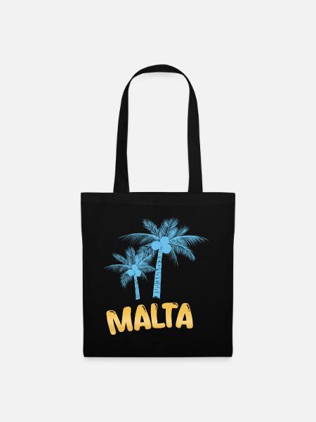 Geschenk für Malta - Stoffbeutel - Schwarz