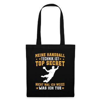 meine handball technik  - Stoffbeutel - Schwarz - Vorne