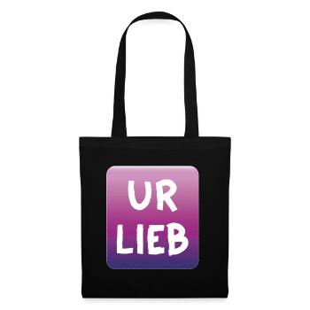 UR LIEB – Spruch mit österreichischem Charme, Wien - Stoffbeutel - Schwarz - Vorne