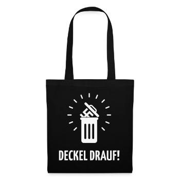 Deckel Drauf! (Gegen Rechts / Nie Wieder / White) - Stoffbeutel - Schwarz - Vorne