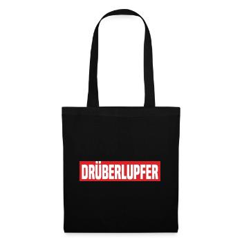 Drüberlupfer Lustiger Kreisliga Fußball Spruch - Stoffbeutel - Schwarz - Vorne