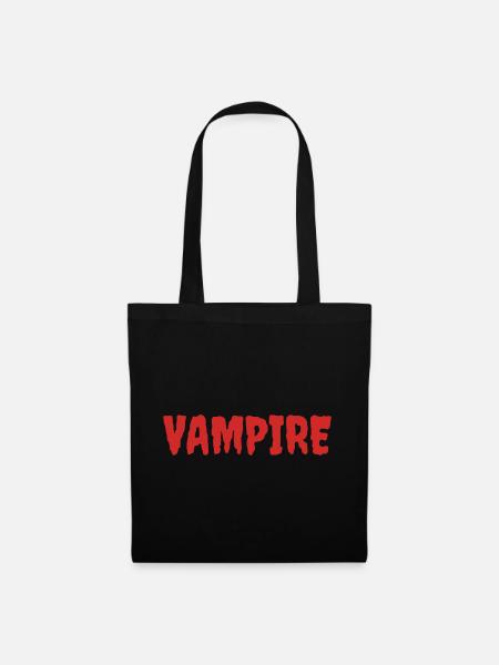 Vampir Silhouette Kunst T-Shirt Design - Stoffbeutel - Schwarz
