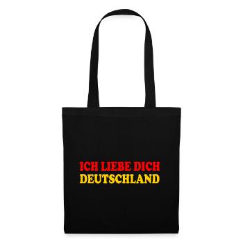 ich liebe dich deutschland - Stoffbeutel - Schwarz - Vorne