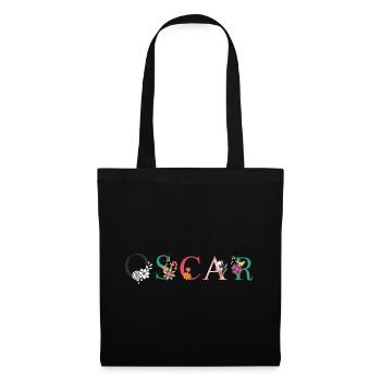 OSCAR Name Art With Flowers Embroidered - Tote Bag - black - Front
