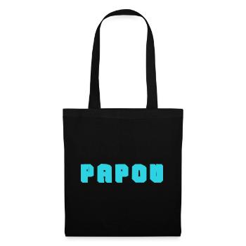PAPOU. PAPA. FÊTE DES PÈRES. BONNE FÊTE PAPA - Sac en tissu - noir - Devant