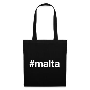 MALTA Hashtag - Stoffbeutel - Schwarz - Vorne