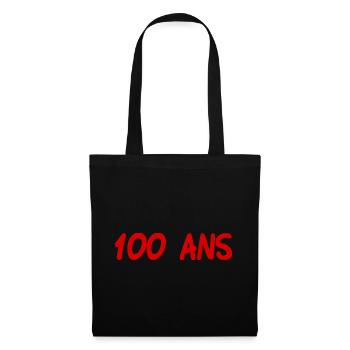 100. 100 JAHRE. 100-JÄHRIGES JUBILÄUM. GEBURTSTAG 100 - Stoffbeutel - Schwarz - Vorne