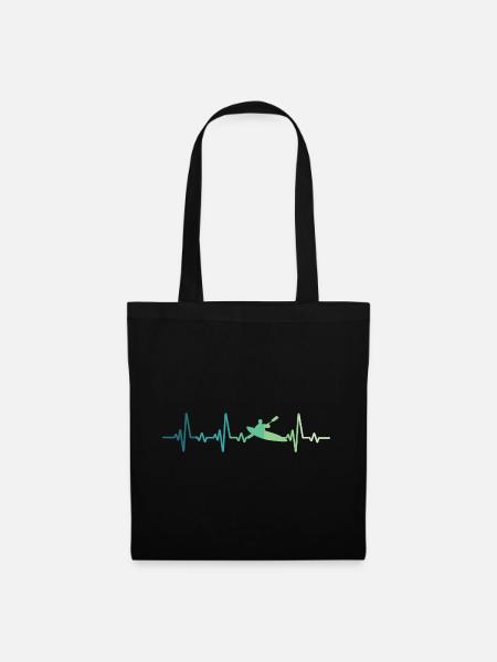 Kanu-Kajak-Heartbeat-Kanu - Stoffbeutel - Schwarz