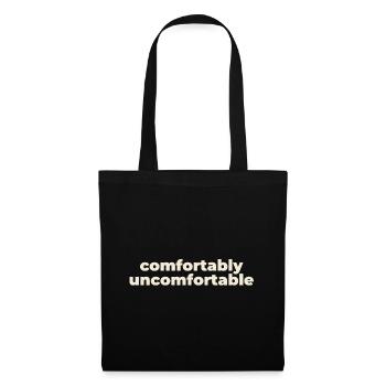 Comfortably Uncomfortable Typo Print - Stoffbeutel - Schwarz - Vorne
