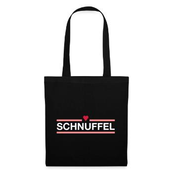 ★ Designfarben änderbar ★ Schnuffel (Herz, Linien) - Stoffbeutel - Schwarz - Vorne