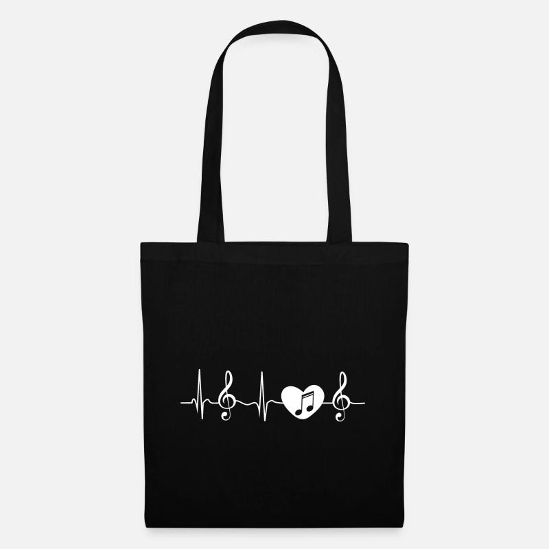 Musik ist Leben Musiker Ich liebe Musik Geschenk - Stoffbeutel - Schwarz