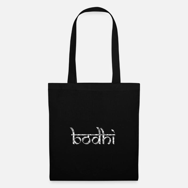 Bodhi Schriftzug in Sanskrit Schrift - Stoffbeutel - Schwarz
